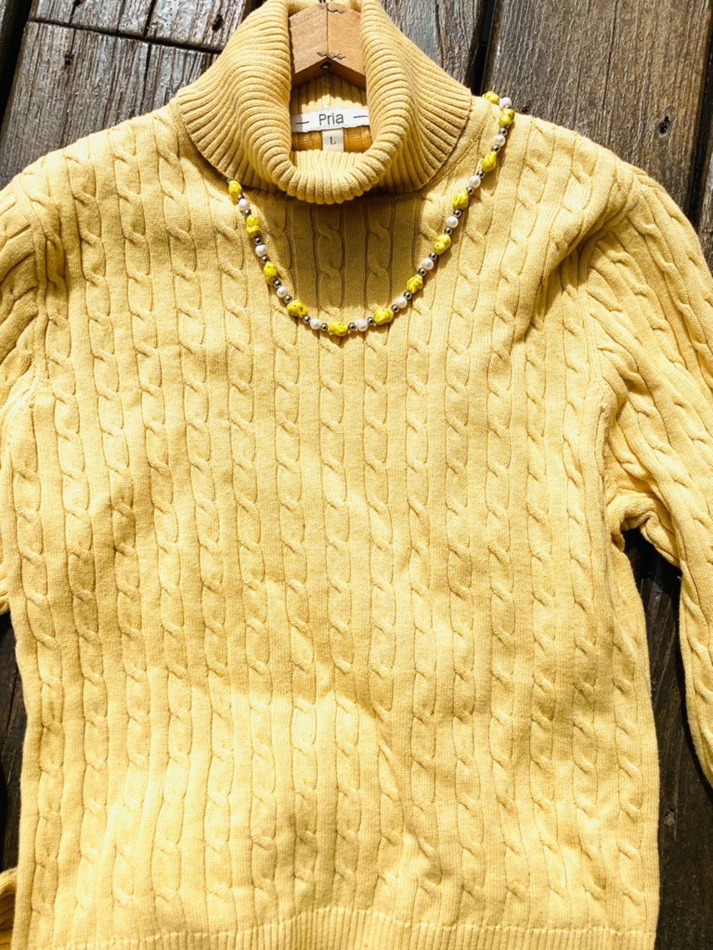 ⚜️  Pria Large  COTTON Turtle Neck Sweater Yellow EPLC